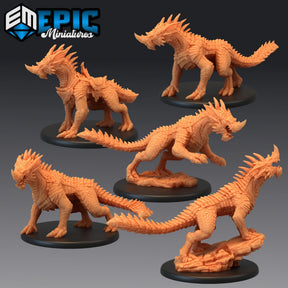 Blue Drake Miniature | Set of 5 - Tabletop RPG & D&D miniature. Perfect for wargaming & collectors
