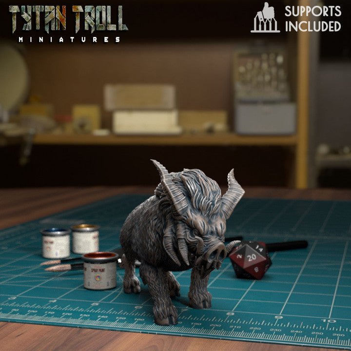 Boar Bundle Miniature | C - Tabletop RPG & D&D miniature. Perfect for wargaming & collectors