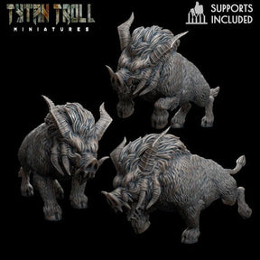Boar Bundle Miniature | Set of 3 - Tabletop RPG & D&D miniature. Perfect for wargaming & collectors