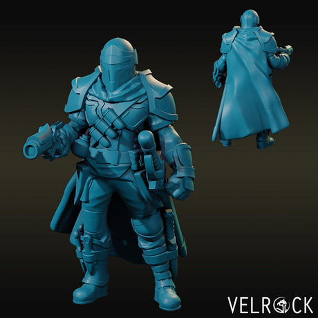 Bounty Hunter warrior and hatchling Miniature | A - Tabletop RPG & D&D miniature. Perfect for wargaming & collectors