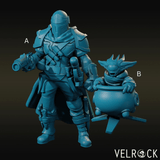 Bounty Hunter warrior and hatchling Miniature | Set of 2 - Tabletop RPG & D&D miniature. Perfect for wargaming & collectors