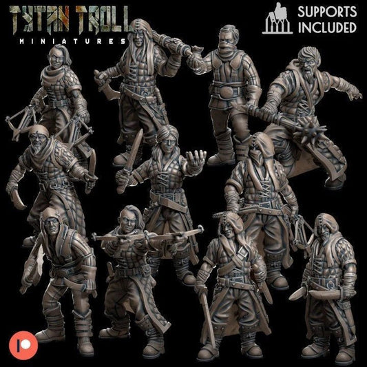 Brigand Bandit Miniature - Set of 11 - 28mm