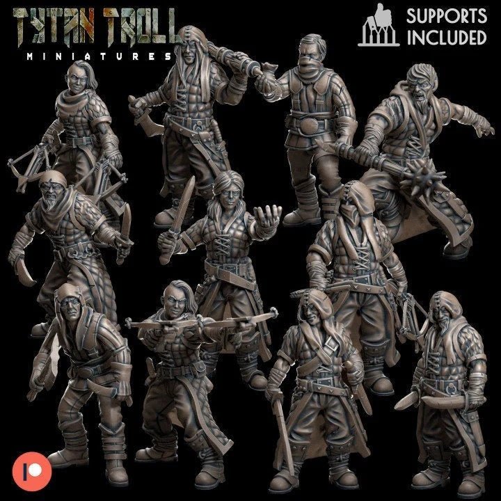 Brigand Bandit Miniature - Set of 11 - 32mm