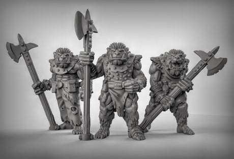 BugBear Spearmen Miniature | Set of 3 - Tabletop RPG & D&D miniature. Perfect for wargaming & collectors