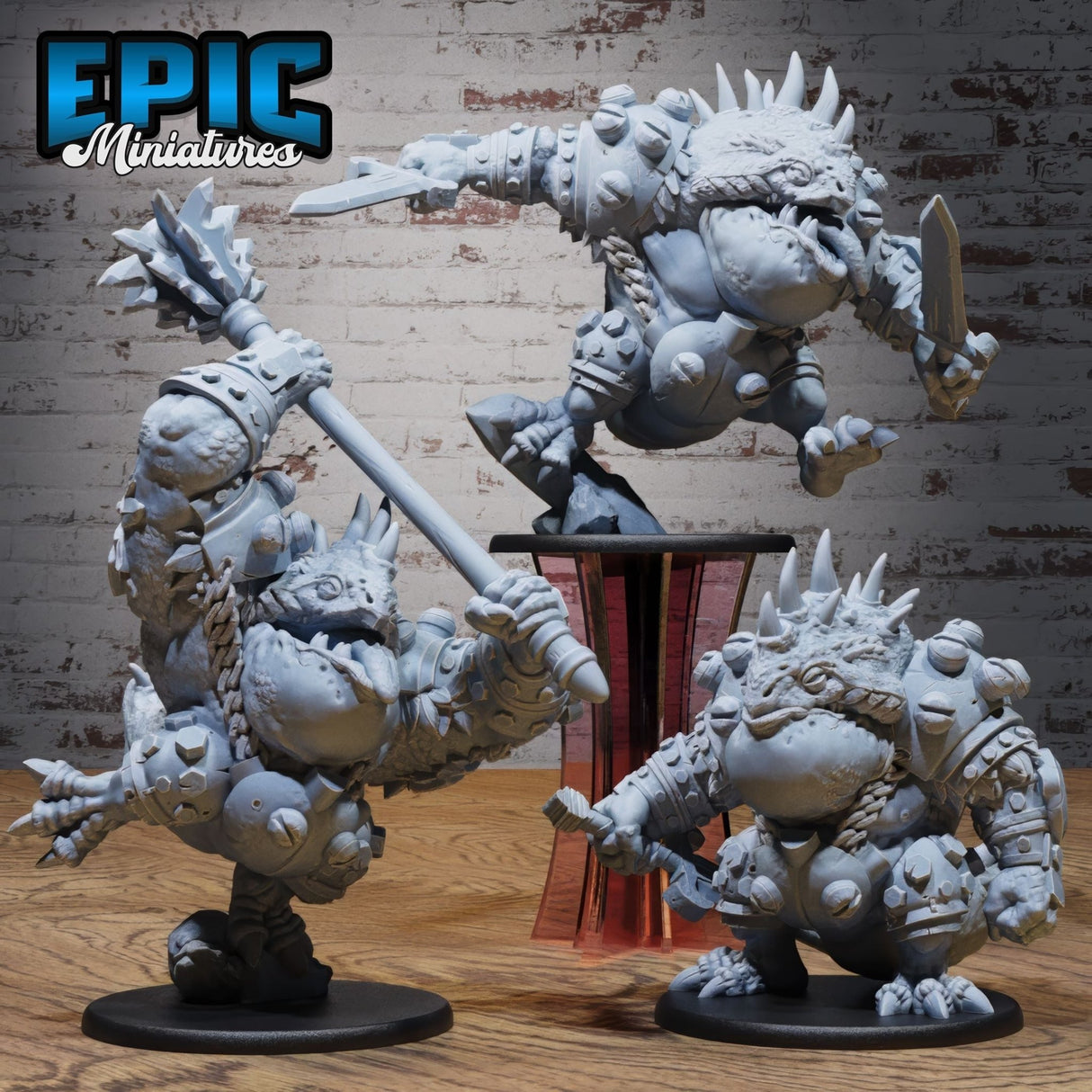 Bulky Lizard Bandit Miniature | Set of 3 - Tabletop RPG & D&D miniature. Perfect for wargaming & collectors