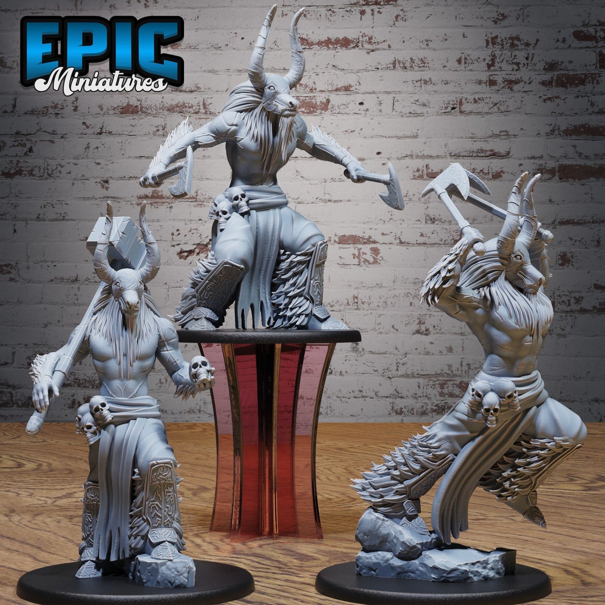 bullfolk spirit warrior Miniature - Set of 3 - 32mm
