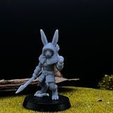 Bunny Army Miniature | 28mm - Tabletop RPG & D&D miniature. Perfect for wargaming & collectors