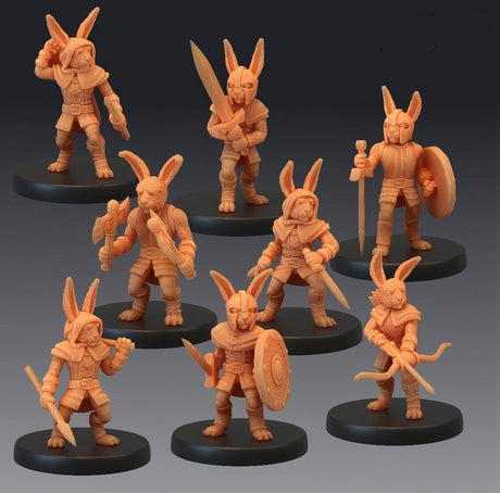 Bunny Army Miniature | 28mm - Tabletop RPG & D&D miniature. Perfect for wargaming & collectors