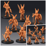 Bunny Army Miniature | 28mm - Tabletop RPG & D&D miniature. Perfect for wargaming & collectors