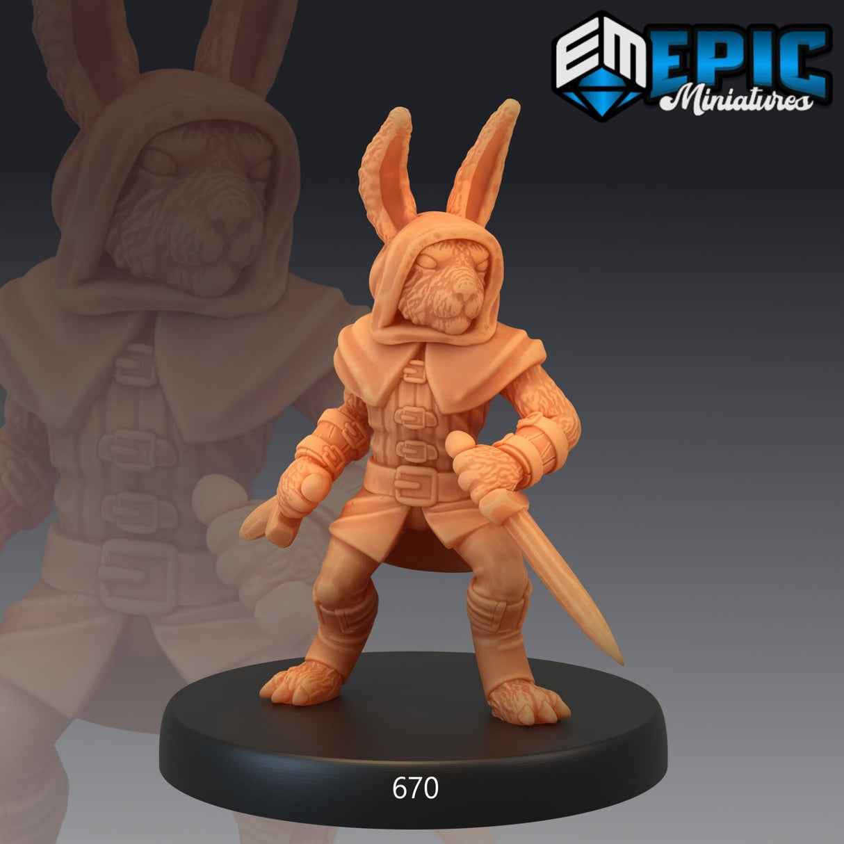 Bunny Platoon Miniature | D - Tabletop RPG & D&D miniature. Perfect for wargaming & collectors