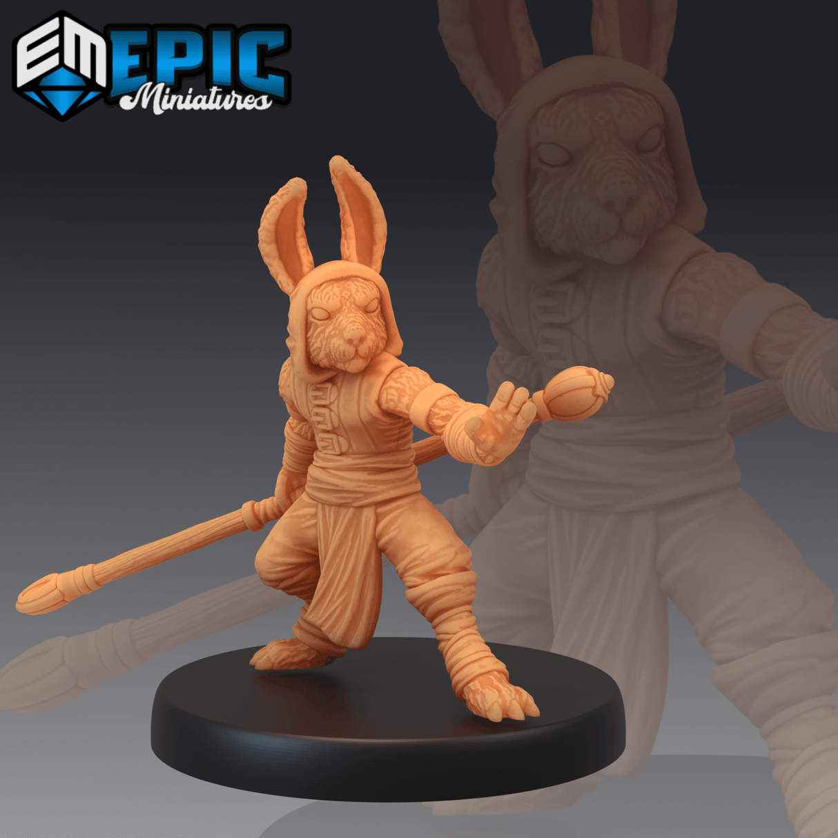 Bunny Tribe Miniature | F - Tabletop RPG & D&D miniature. Perfect for wargaming & collectors