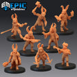 Bunny Tribe Miniature | Set of 8 - Tabletop RPG & D&D miniature. Perfect for wargaming & collectors