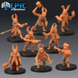 BunnyFolk Miniature | set of 8 - Tabletop RPG & D&D miniature. Perfect for wargaming & collectors