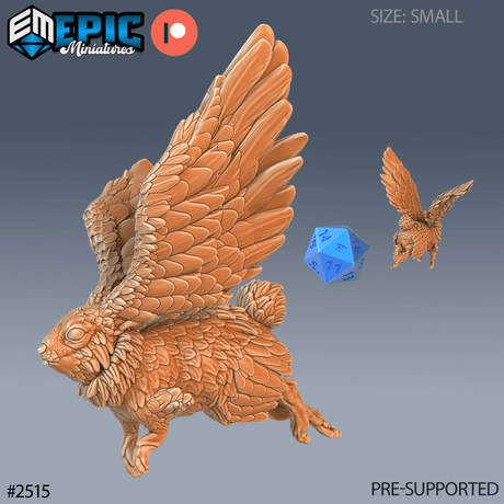 Bunnys Flying Miniature | C - Tabletop RPG & D&D miniature. Perfect for wargaming & collectors