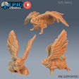 Bunnys Flying Miniature | Set of 3 - Tabletop RPG & D&D miniature. Perfect for wargaming & collectors