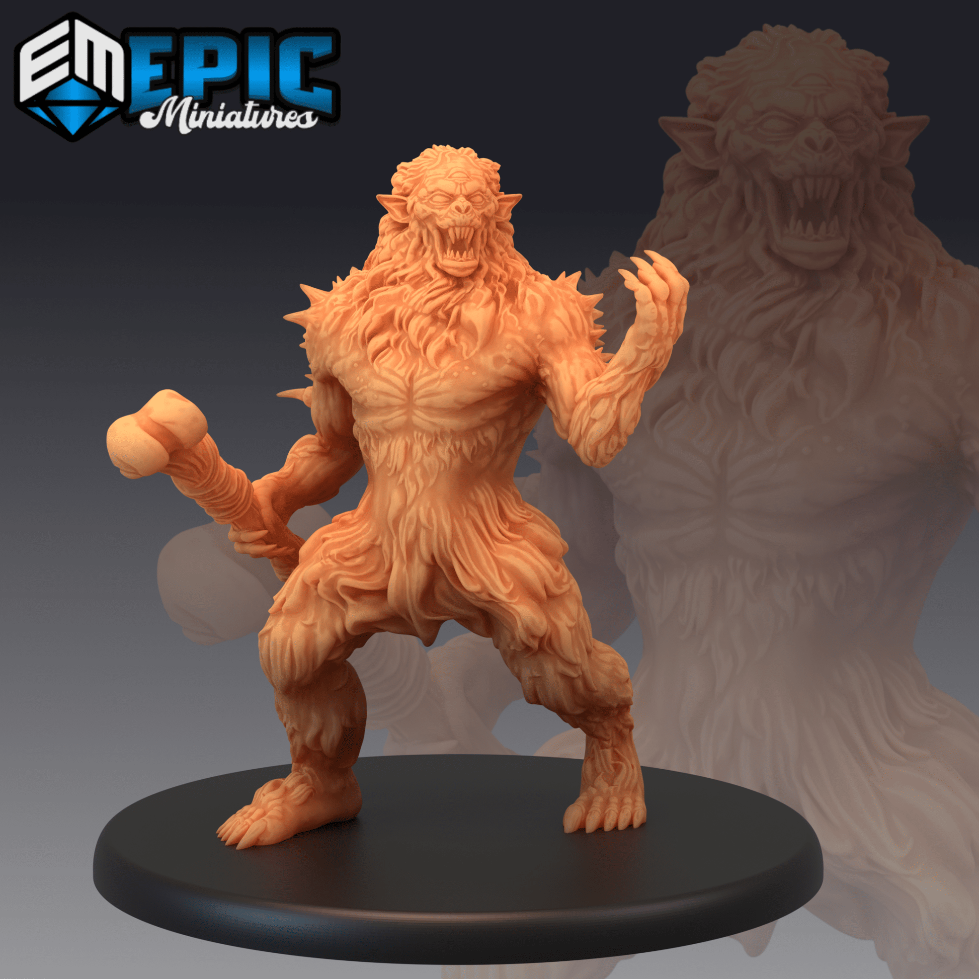 Burrowing Troll Miniature - A - 28mm