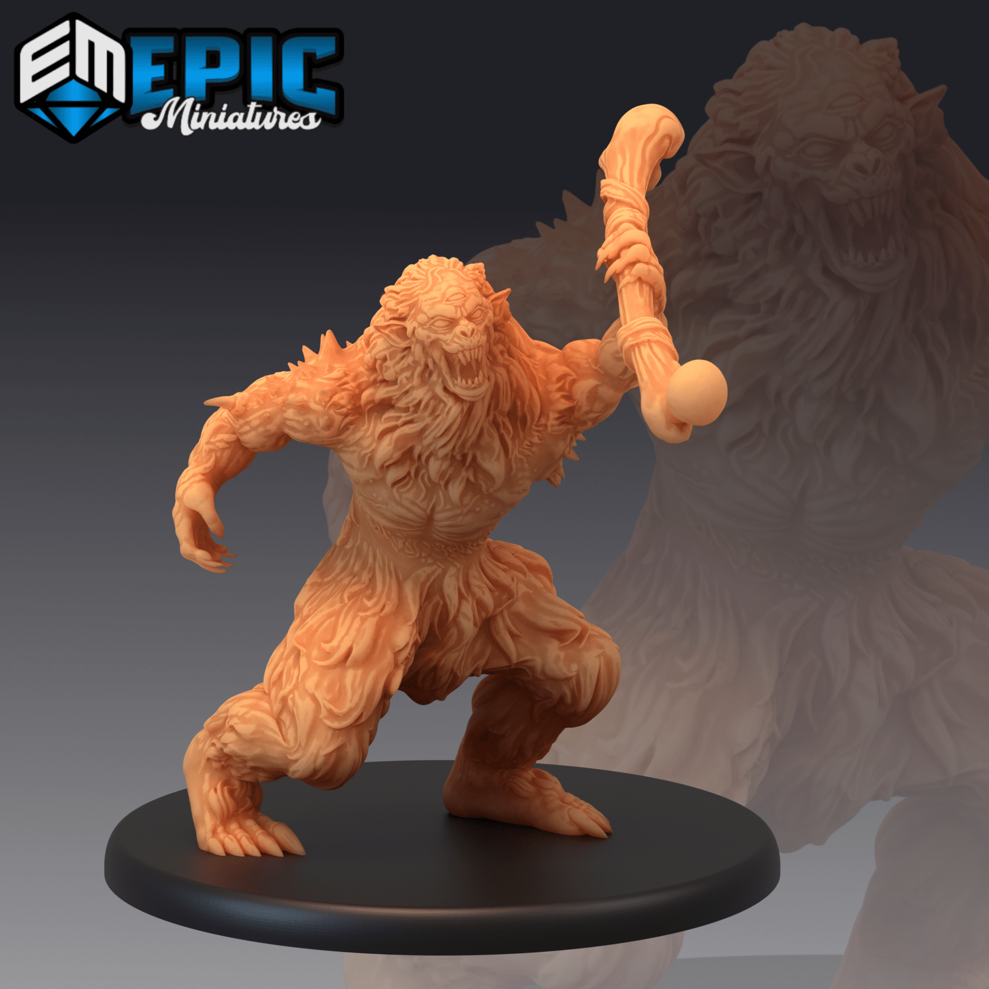 Burrowing Troll Miniature - C - 28mm