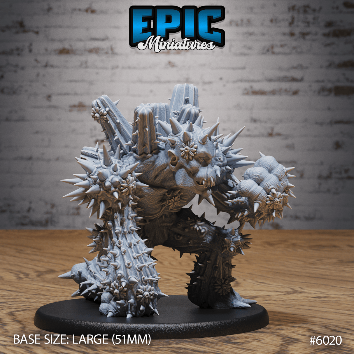 Cactus golem Miniature | 6020 - Tabletop RPG & D&D miniature. Perfect for wargaming & collectors
