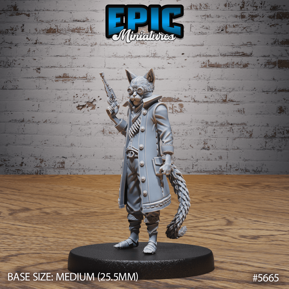 Cafolk Gunner Jasper Miniature | A - Tabletop RPG & D&D miniature. Perfect for wargaming & collectors