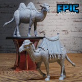 Camel Miniature | Set of 2 - Tabletop RPG & D&D miniature. Perfect for wargaming & collectors