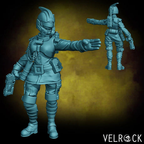 Captain Guardsmen Miniature | Left - Tabletop RPG & D&D miniature. Perfect for wargaming & collectors