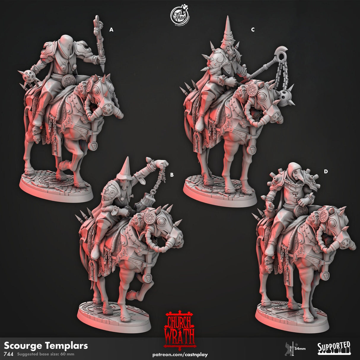 Cardinal Priest, Paladin horror Miniature | A - Tabletop RPG & D&D miniature. Perfect for wargaming & collectors