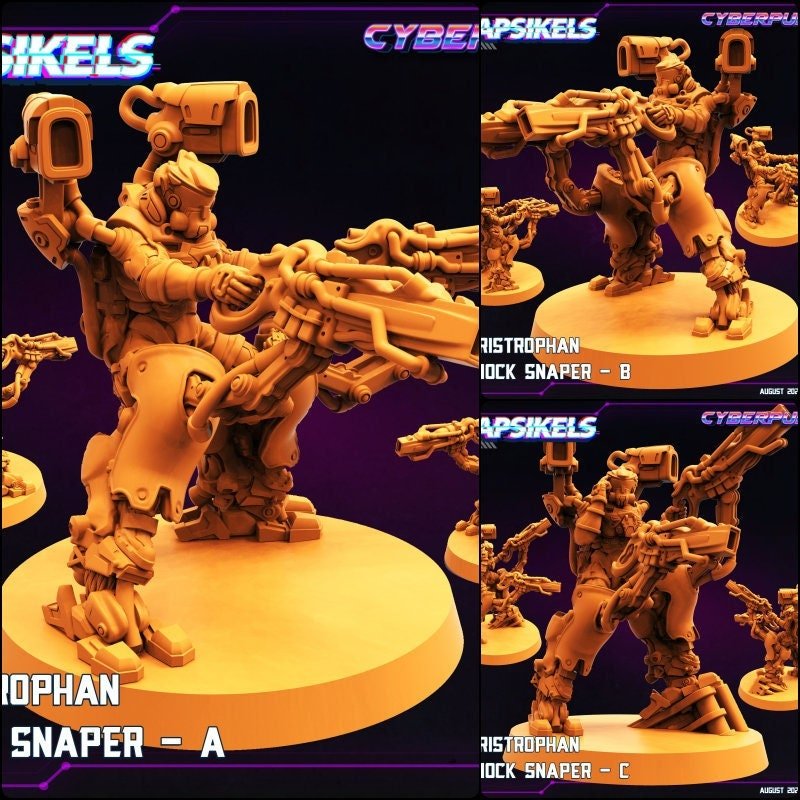 Caristrophan Shock Snaper Miniature | Full Set All Models - Tabletop RPG & D&D miniature. Perfect for wargaming & collectors