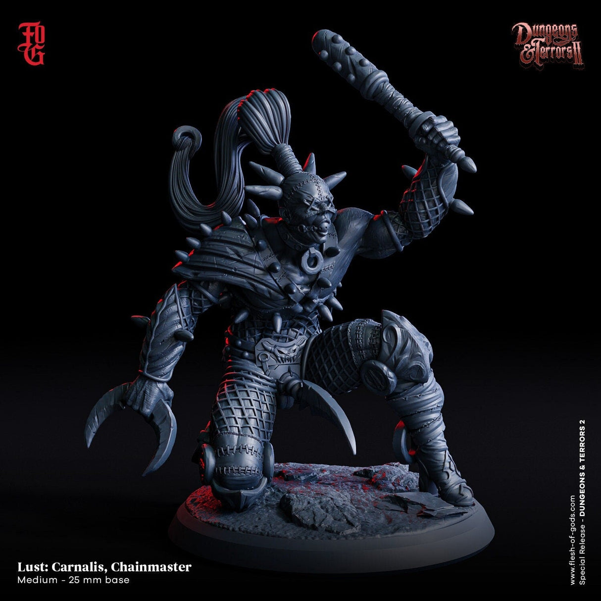 Carnalis the Chainmaster Miniature | Carnalis - Tabletop RPG & D&D miniature. Perfect for wargaming & collectors