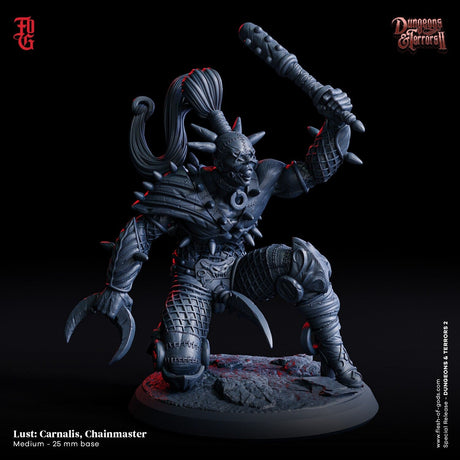 Carnalis the Chainmaster Miniature | Carnalis - Tabletop RPG & D&D miniature. Perfect for wargaming & collectors