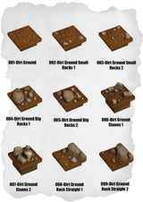 Castle and ruins Tiles Dirt Ground Pack (RR 001 to RR 009) | Set of 9 - Tabletop RPG & D&D miniature. Perfect for wargaming & collectors