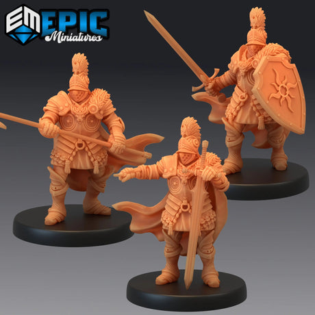 Castle Knight Miniature | Set of 3 - Tabletop RPG & D&D miniature. Perfect for wargaming & collectors