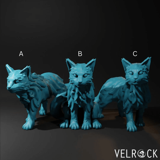 Cat Familiar Miniature - Set of 3 - 28mm