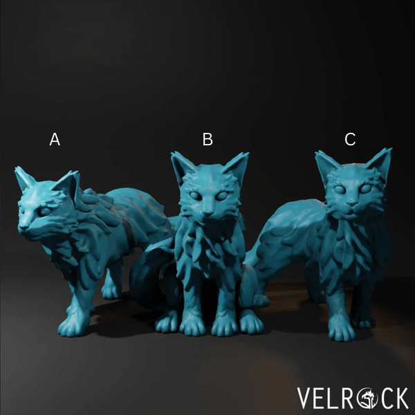 Cat Familiar Miniature | Set of 3 - Tabletop RPG & D&D miniature. Perfect for wargaming & collectors
