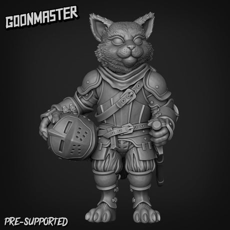 Cat Folk Knight Paladin Miniature | F - Tabletop RPG & D&D miniature. Perfect for wargaming & collectors