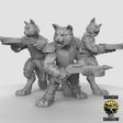 Cat Folk Crossbowmen Miniature | Set of 3 - Tabletop RPG & D&D miniature. Perfect for wargaming & collectors