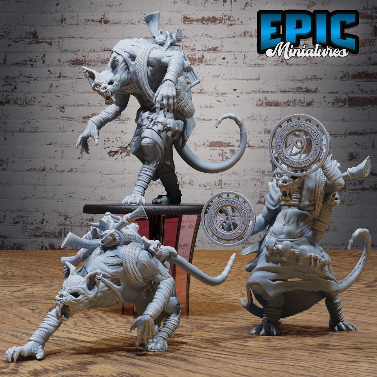 Cat Folk Zombie Miniature | Set of 3 - Tabletop RPG & D&D miniature. Perfect for wargaming & collectors