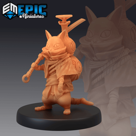 Cat Neko Miniature | A - Tabletop RPG & D&D miniature. Perfect for wargaming & collectors