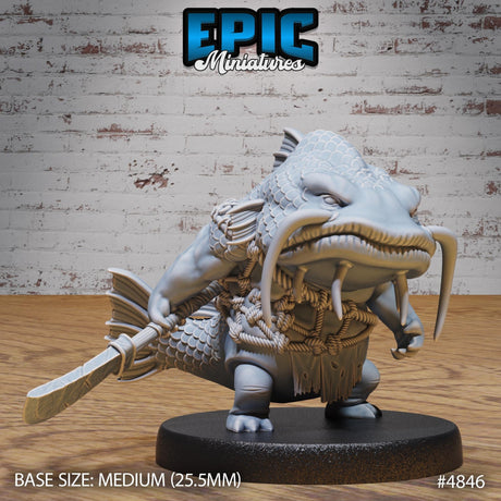 Catfish Folk Miniature | 4846 - Tabletop RPG & D&D miniature. Perfect for wargaming & collectors
