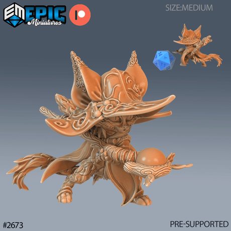 CatFolk Druid Miniature | C - Tabletop RPG & D&D miniature. Perfect for wargaming & collectors