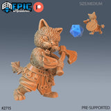 CatFolk Farmer Miniature | A - Tabletop RPG & D&D miniature. Perfect for wargaming & collectors
