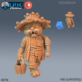 CatFolk Farmer Miniature | B - Tabletop RPG & D&D miniature. Perfect for wargaming & collectors