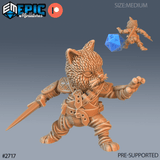 CatFolk Fighter Miniature | A - Tabletop RPG & D&D miniature. Perfect for wargaming & collectors