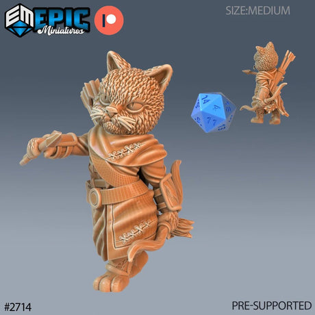 CatFolk Miniature | D - Tabletop RPG & D&D miniature. Perfect for wargaming & collectors