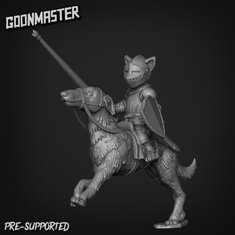 CatFolk Rider Paladin Miniature | A - Tabletop RPG & D&D miniature. Perfect for wargaming & collectors