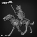 CatFolk Rider Paladin Miniature | B - Tabletop RPG & D&D miniature. Perfect for wargaming & collectors