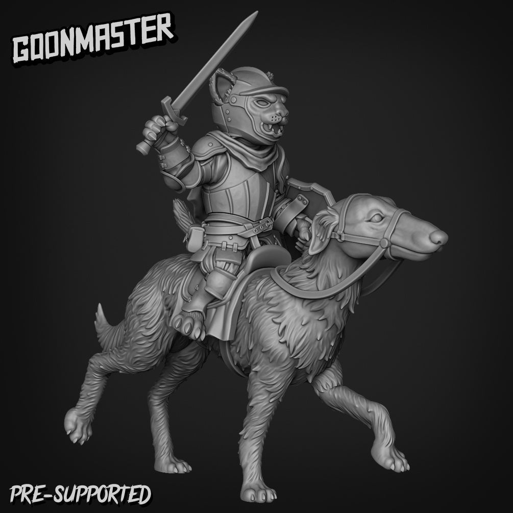 CatFolk Rider Paladin Miniature - C - 28mm