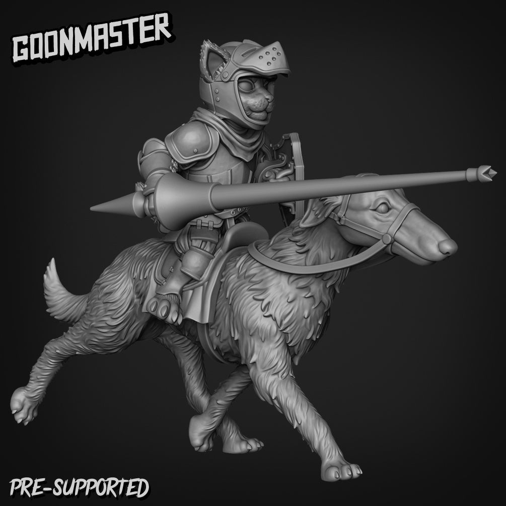 CatFolk Rider Paladin Miniature - D - 28mm