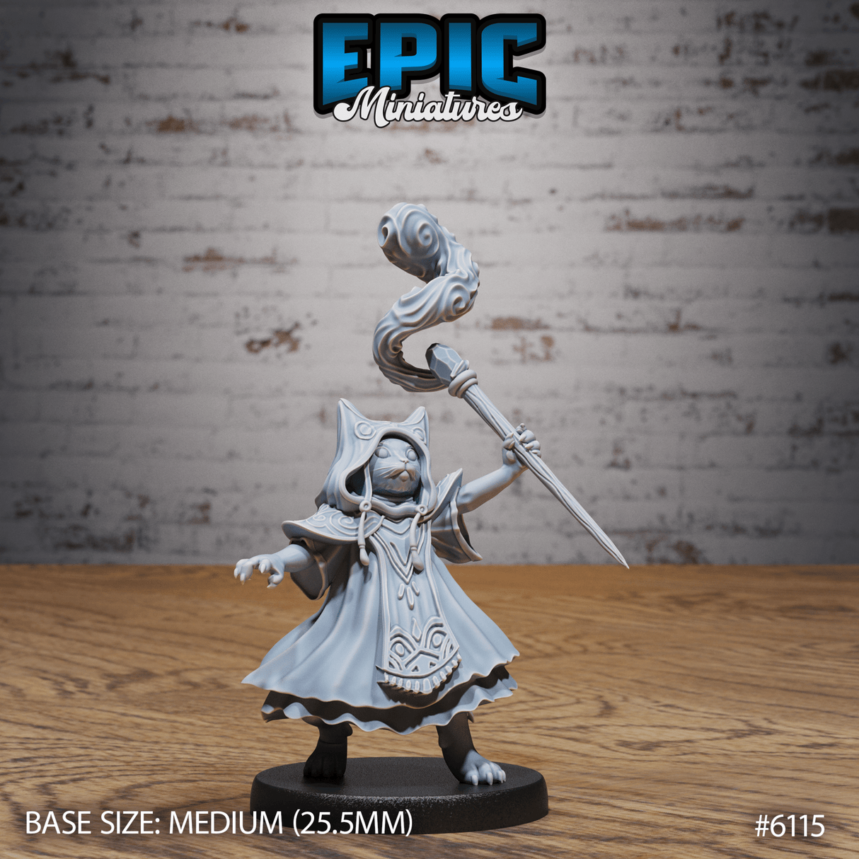 Catfolk Warlock Miniature | C - Tabletop RPG & D&D miniature. Perfect for wargaming & collectors