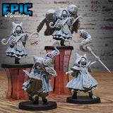 Catfolk Warlock Miniature | Set of 3 - Tabletop RPG & D&D miniature. Perfect for wargaming & collectors