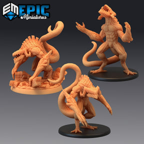 Cave Beast Miniature | Set of 3 - Tabletop RPG & D&D miniature. Perfect for wargaming & collectors